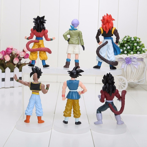 Kit 6 Action Figure Dragon Ball Gt Goku Uub Bulma Vegeta