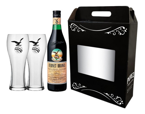 Fernet Branca 750ml + 2 Vasos Branca Combo - Pérez Tienda -