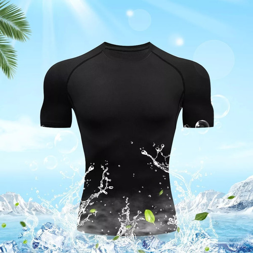 Playera Licra Deportiva Compresión Correr Manga Corta Gym