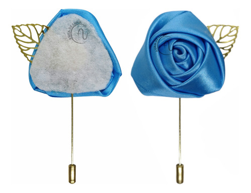 X10 Pza Broches Solapa Fistol Boda Novio Boutonniere Alfiler Azul Con Hoja