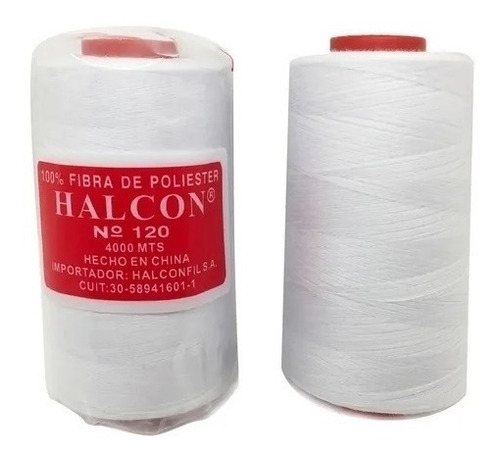 Hilo De Poliester Halcón N°120 Para Maquina Recta,  Blanco