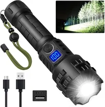 Comprar Linterna 100000 Lumen Linternas Tácticas Recargables LED，Linterna Portátil De Alta Potencia Con Zoom, Impermeable，Con 5 Modos De Iluminación，Con Martillo Emergencia