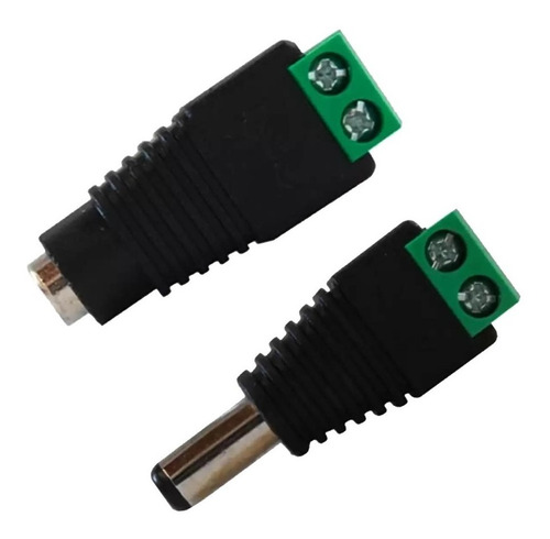 10 Conector Macho Hembra Plug 2.1mm Para Arduino Camara Cctv