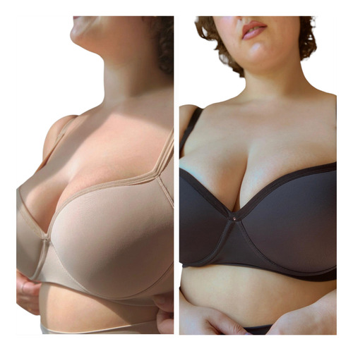 Sutiã Plus Size Alta Sustentação Fem. Bojo Liso Lat Larga