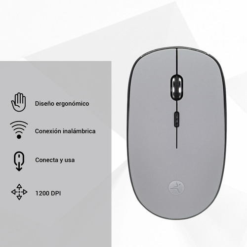 Mouse Inalámbrico Techzone 1600 Dpi Color Gris Plateado
