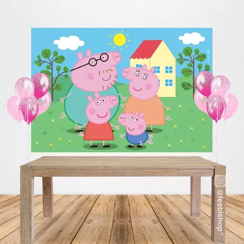 Fondo Para Mesa De Tela Peppa Pig Cumpleaños Y Candy
