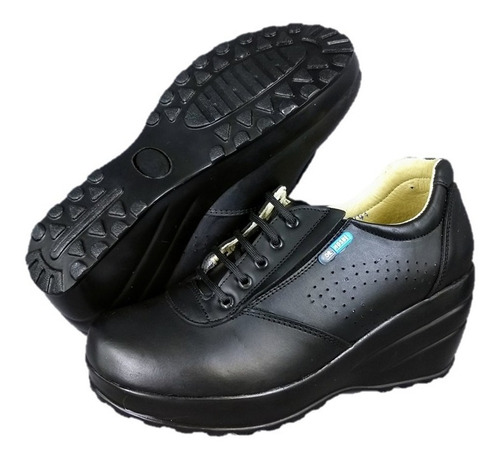 Zapato Negro Plataforma Alto Confort Chef Dr Hosue 1312 Novi