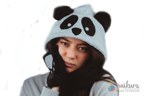 Gorra / Capota Térmica Panda Kigurumi Adulto