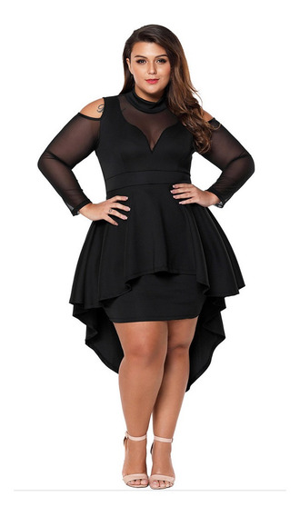 Vestido Con Peplum Tallas Extra Plus