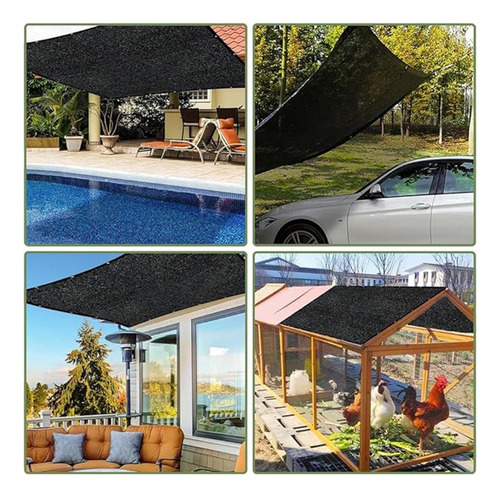 Banna, Negro, Red De Sombra Reforzada De 2 X 5 M Con 4