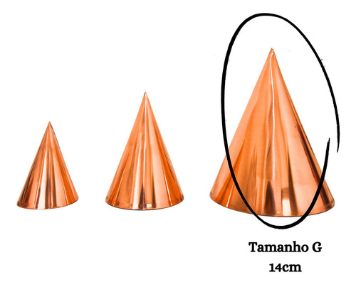 Trio Cone De Cobre 7cm 10cm E 14cm Radiestesia P M E G