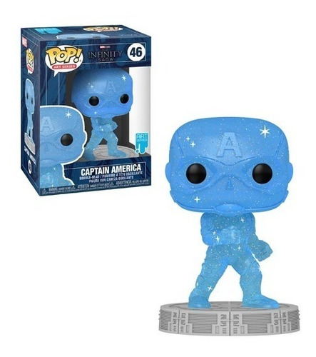 Funko Pop Captain America Gema Azul 46 Marvel Infinity Saga