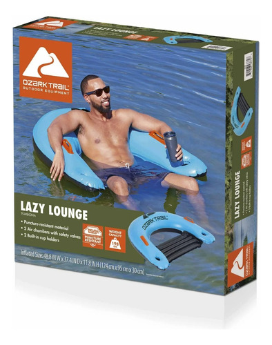 Silla Tumbona Inflable Flotadora Lazy Lounge Ozark Trail