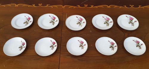 Set De 10 Platos Té Y Café Porcelana Antigua Made In Japan