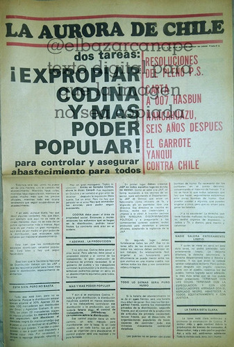 Diario La Aurora De Chile Partido Socialista Abril 1973