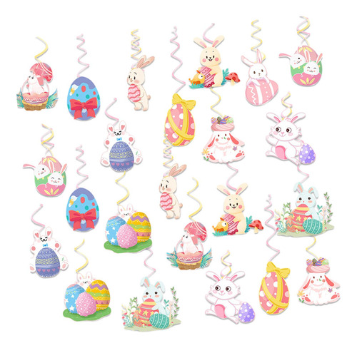 24 Uds. Decoraciones De Remolinos Colgantes De Pascua,