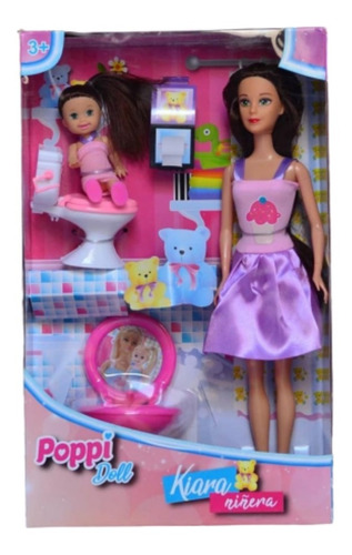 Muñeca Poppi Doll Kiara Niñera Con Accesorios 