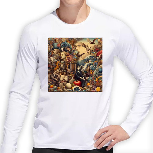 Remera Hombre Ml Epoca Estilo Collage Surrealista Antiguo