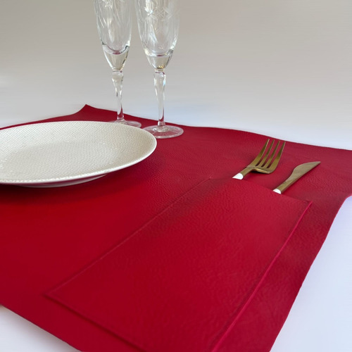 Imagen 2 de 4 de Individual Mesa Portacubierto 45x35 Cuero Ecologico Velvet