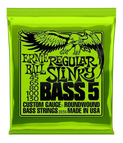 Encordoamento Contrabaixo Ernie Ball .045 / .130 5 Cordas Re