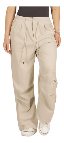 Pantalon Mujer Parachute Elasticado Tiro Alto