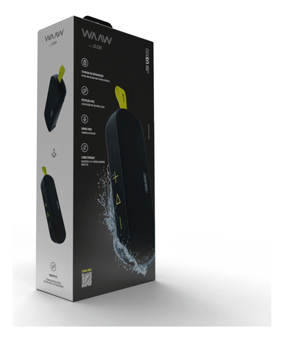 Altavoz Bluetooth portátil Tws Waaw By Alok Us 100sb, color negro y verde, 110 V/220 V