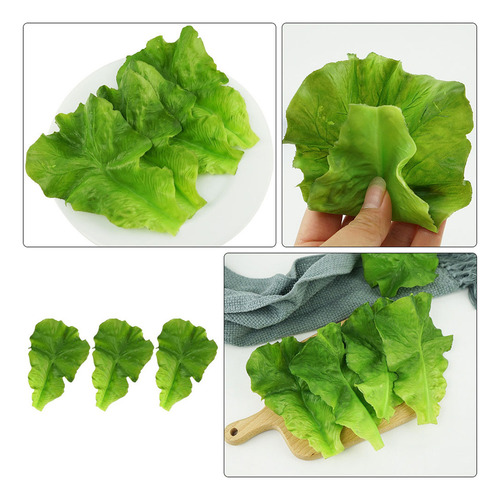 For Simular 20 Piezas De Hojas De Lechuga Verde,