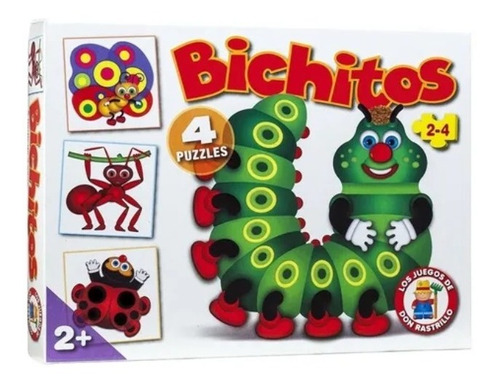 4 Puzzles Juego De Mesa Bichitos Infantil Ruibal