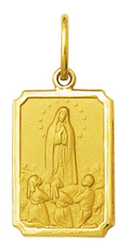 Pingente Medalha Nossa Senhora De Fátima Ouro 18k Médio