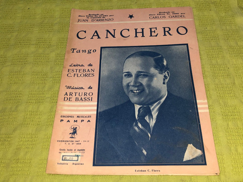 Partitura: Canchero - Esteban C. Flores / Arturo De Bassi (Usado)