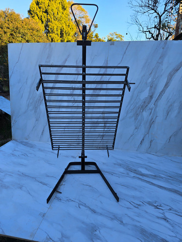 Asador Estaca Libro Hierro Emparrillado 70 X 50 Con Base