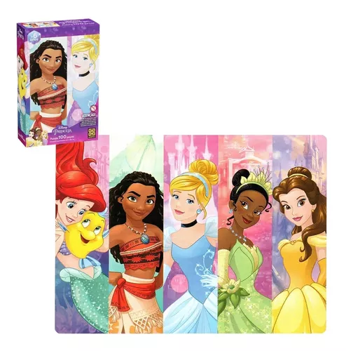 Quebra Cabeça Disney Princesas 100 Pçs Grow Infantil Menina