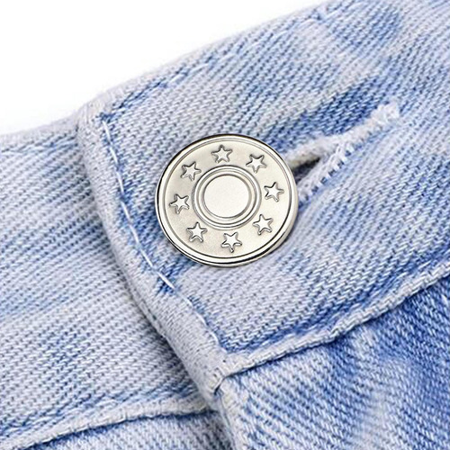 2 Botones De Jeans De 12 X 17 Mm, De Pequeña Estrella De