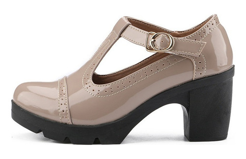 Sandalias Plataforma Oxford Tacón Grueso Para Mujeres