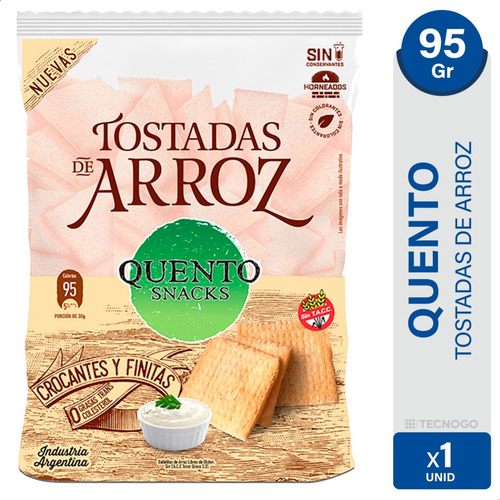 Tostadas Arroz Horneadas Quento Snacks Sin Tacc Libre Gluten