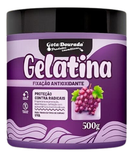 Gelatina Capilar Uva Fixação Gota Dourada 500g