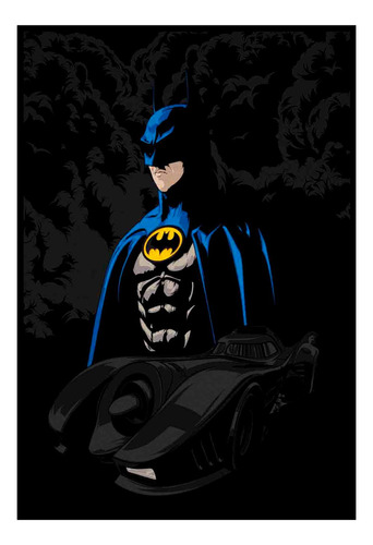 Cuadro Poster Premium 33x48cm Batman Ilustracion