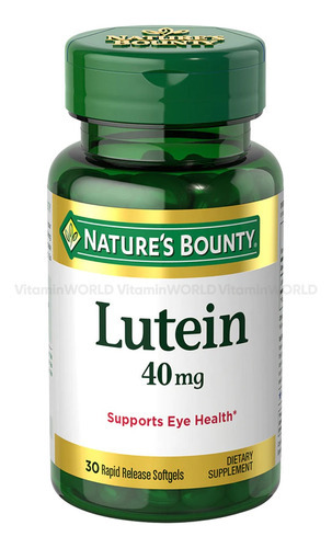 Nature's Bounty Luteína 40 Mg - 30 Softgels - Salud Ocular Sabor Sin Sabor