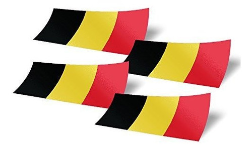 Pegatinas Banderas Bélgica X4 Para Coche Y Computadora.
