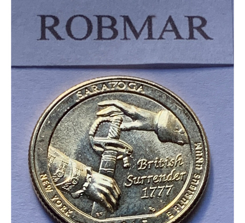 Robmar-usa-quarter Bañado Oro 24k Año 2015-n°30-saratoga