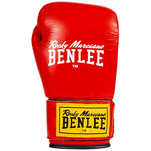 Guantes De Boxeo De Cuero Benlee Fighter, Rojo/negro 12oz.