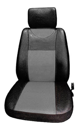 Juego De Fundas Cubre Asiento Para Auto Cuerina Negro Y Gris