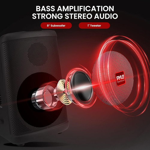 Pyle Altavoz Bluetooth Pa Portatil De 240w 8 Sistema