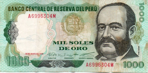 1000 Mil Soles De Oro 3 De Mayo De 1979 Miguel Grau 