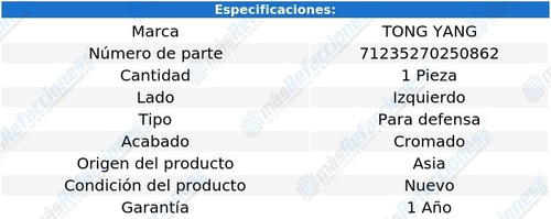 Moldura Defensa Izq Crom Mercedes-benz E320 03-06 Tong Yang
