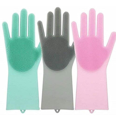 Imagen 5 de 10 de Guantes De Silicona Para Lavar Multiusos Tendencia Mundial