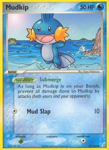 Cartas Pokemon Mudkip 57/100 Played Ex Crystal Guardians Cg