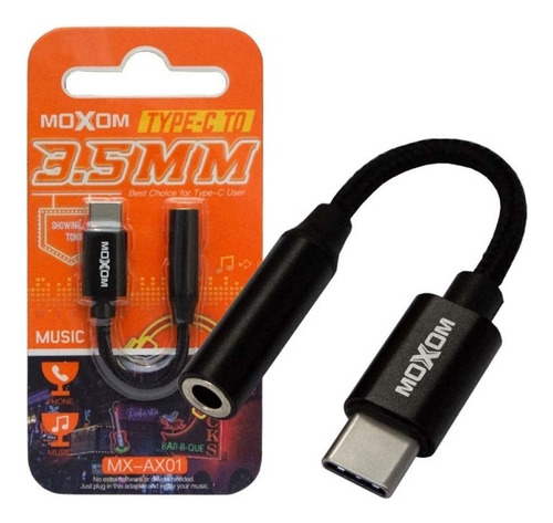 Adaptador Cable Auxiliar Audio Tipo C 3.5mm Plug Moxom 