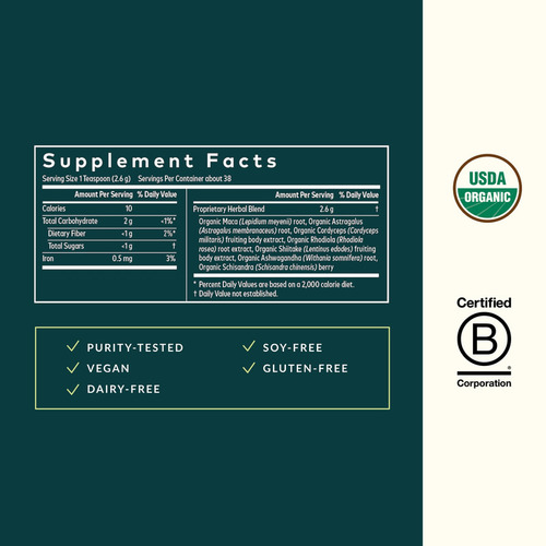 Gaia Herbs Diry Adaptogen Powder: Ayuda A Proporcionar Sopor