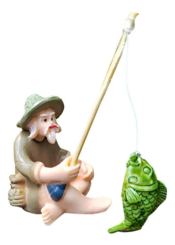 Cr Figura Pescador En Miniatura For Casa Muñecas.